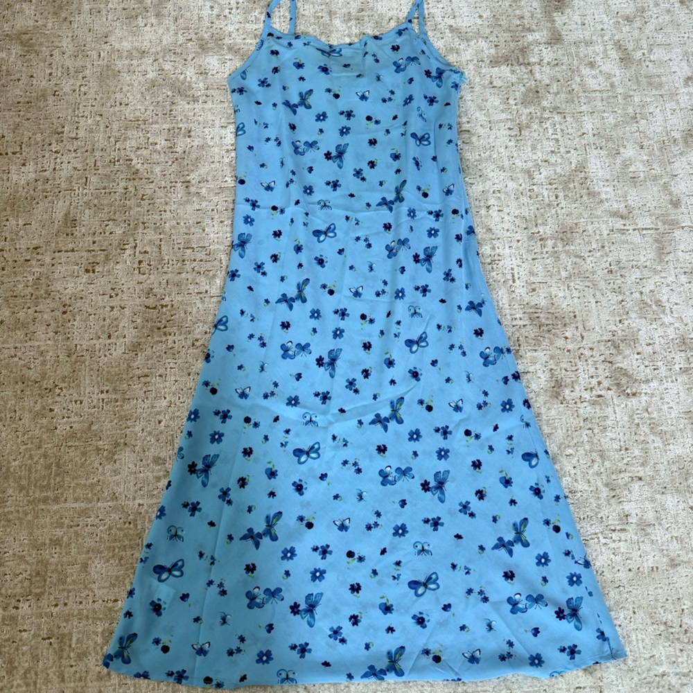 UNIF Light Blue Floral Midi Dress